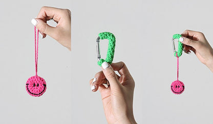 ピンクのスマイルバッグチャーム / Pink Smile Bag Charm